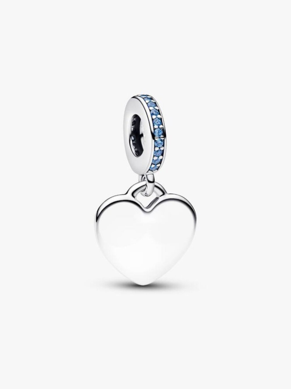 Pandora Engravable Heart Blue Stone Dangle Charm